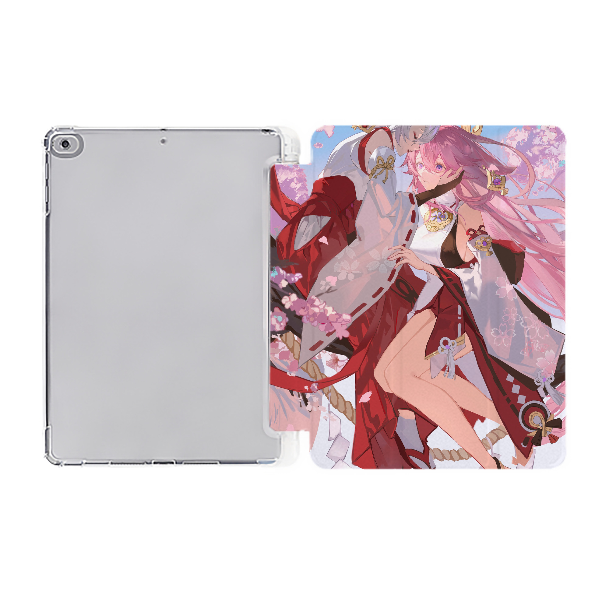 げんし神 genshin IPad ケース ペン収納付き 三つ折りスタンド PUレザー×シリコン 対応機種9.5/10.5/10.9インチ
